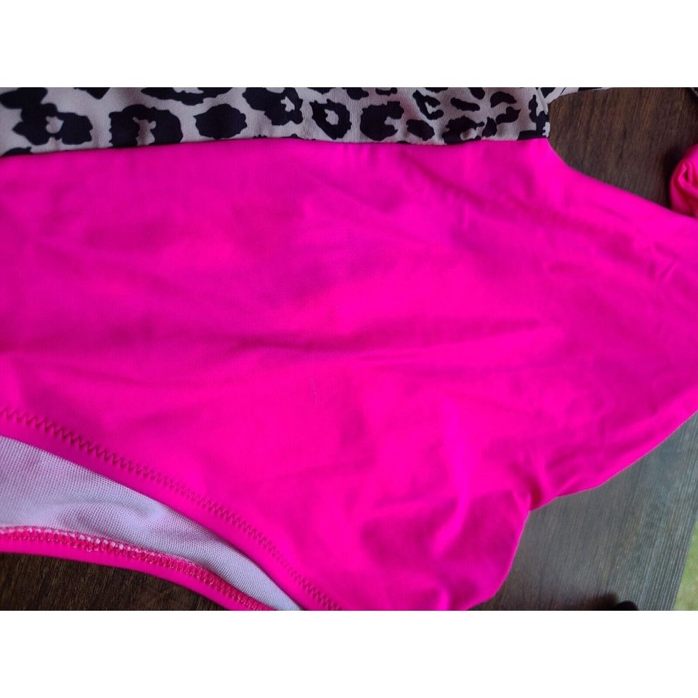 SHEIN 1pc bright pink/leopard print swimsuit sz 2XL - Picture 6 of 10